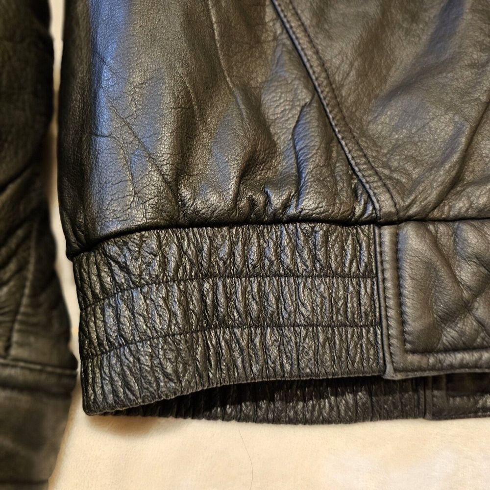 Men's Vintage Members Only Soft Black Leather Jacket Size XL - Picture 8 of 12
